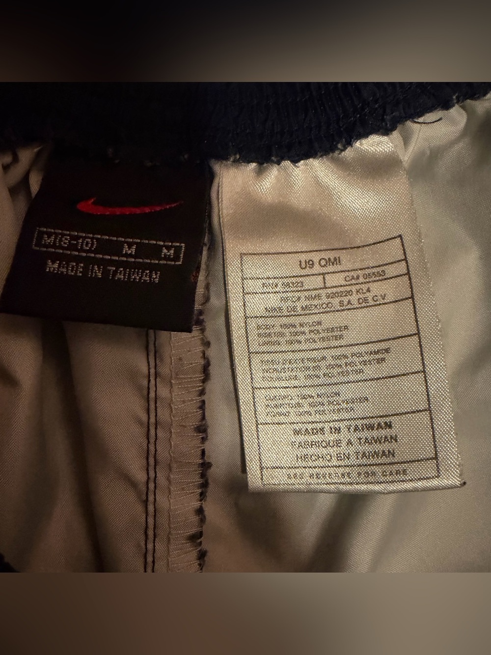VTG Nike Navy White Running Nylon Shorts Unlined - Picture 3 of 5